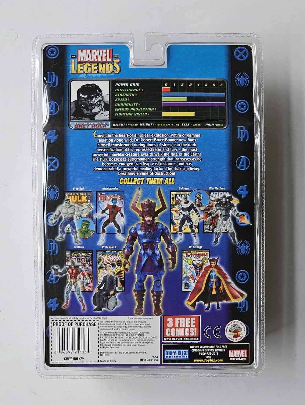 Grey Hulk Toy Biz Marvel Legends Action Figure - Galactus Series 1st Appearance